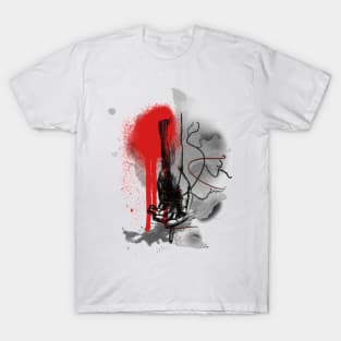 Hand holding cigarette - artwork in Trash Polka style T-Shirt